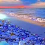 glass pebble beach at night